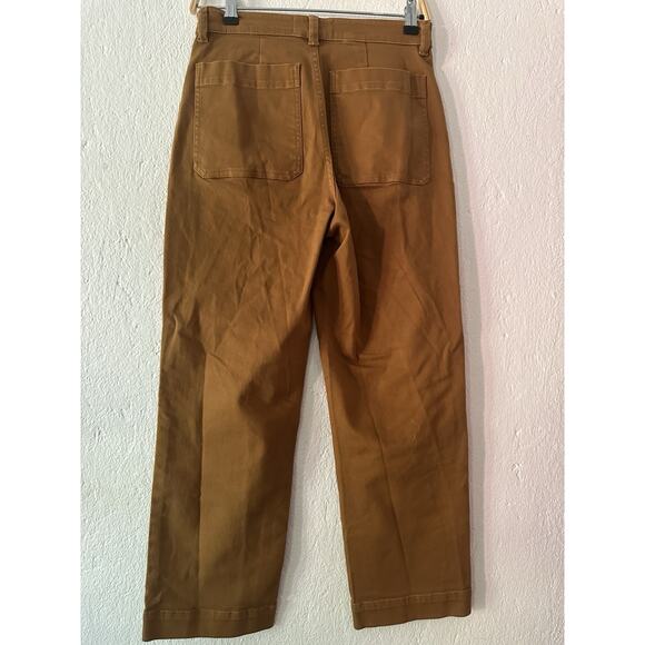 EVERLANE Regular Straight Leg Cropped Pant Jeans High Rise Chino Yellow Sz 4 - Picture 11 of 11